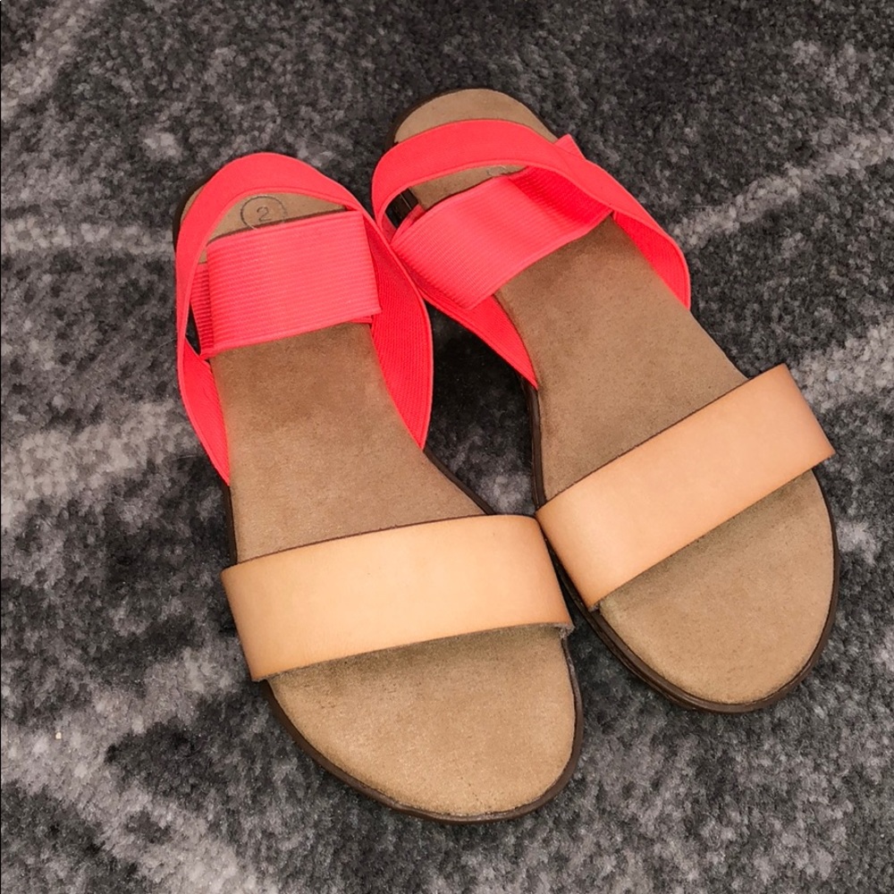 Girls Cat & Jack size 2 coral & tan sandals
